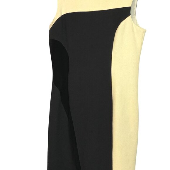 Teri Jon by Rickie Freeman Black Cream Wool Velvet Knee Length Sheath Dress 16 - Picture 5 of 8